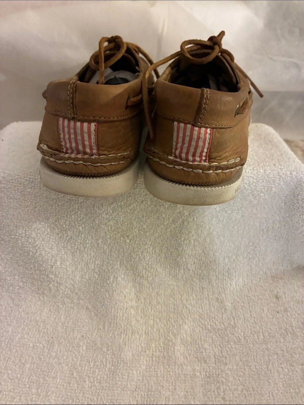 Sperry Men’s Tan Leather 2-Eye Boat Shoes, moccasins rawhide laces
